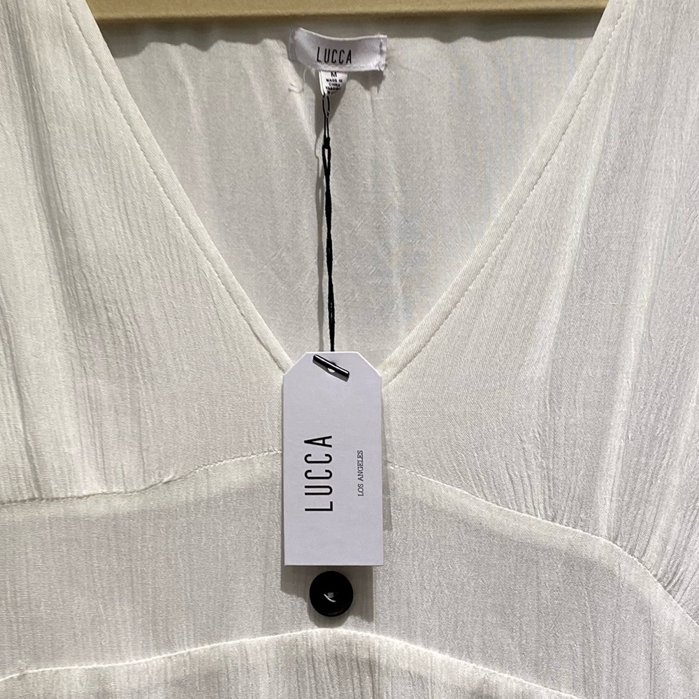 NEW Luca Los Angeles White Summer Dress Size M - Picture 5 of 5